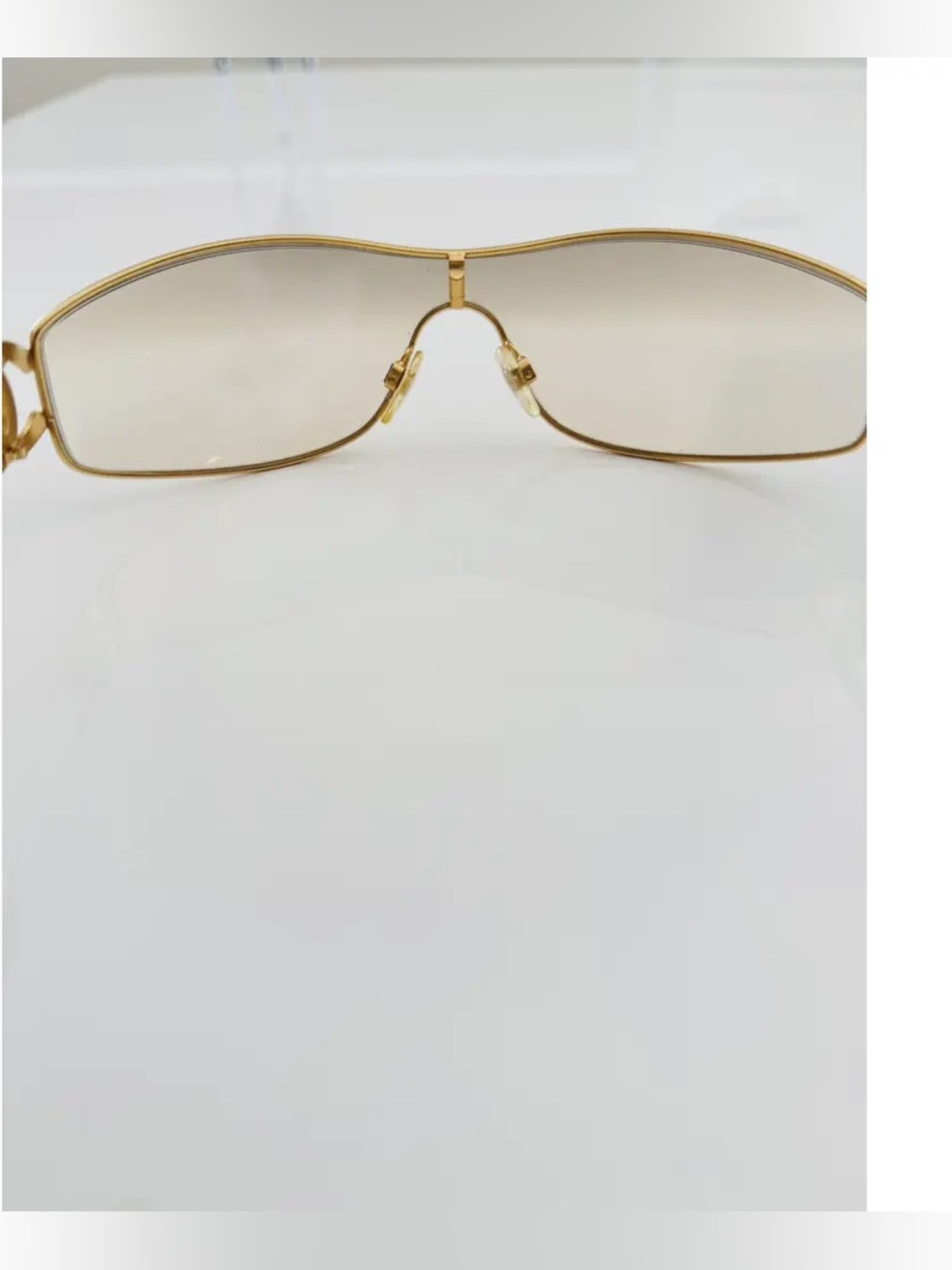 Chanel Vintage 💫Gold-Tone CC Logo Rimless Sunglasses - Gold #091 - Picture 14 of 16
